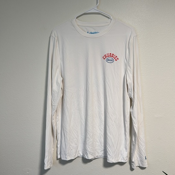 Chubbies Men's Sun Crew Rash Guard in White - Picture 3 of 7